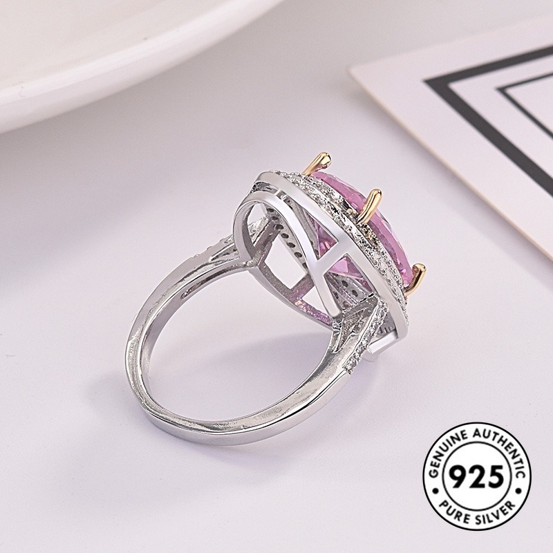 Cincin Berlian Bahan S925 Silver Untuk Wanita