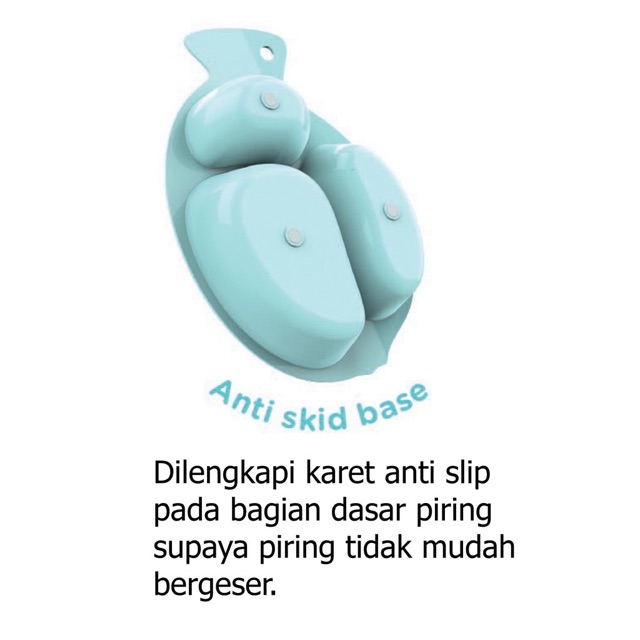 Baby safe fish plate with lid bs355 - piring makan bayi dengan tutup