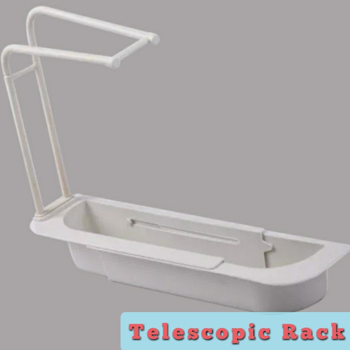 Kitchen Storage Telescopic Rack Organizer Adjustable Tray Sink Alat Dapur Rak Holder Sabun Cuci Piring Portable