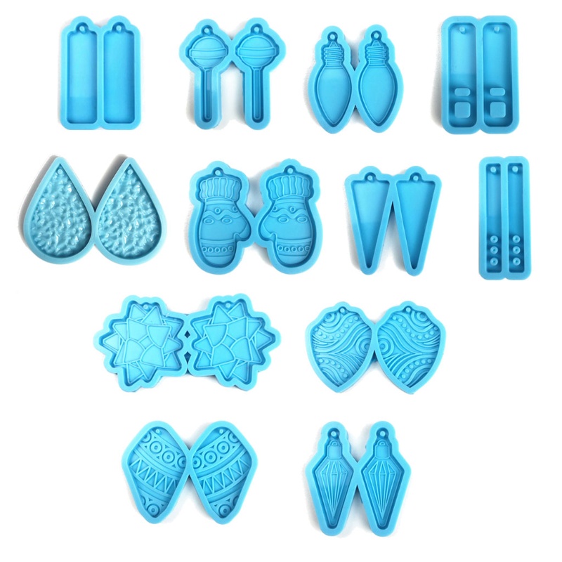 SIY  12 Styles Earrings Pendant Making Mold Earrings Epoxy Resin Casting Silicone Molds Jewelry Making Tools Resin Craft Tool