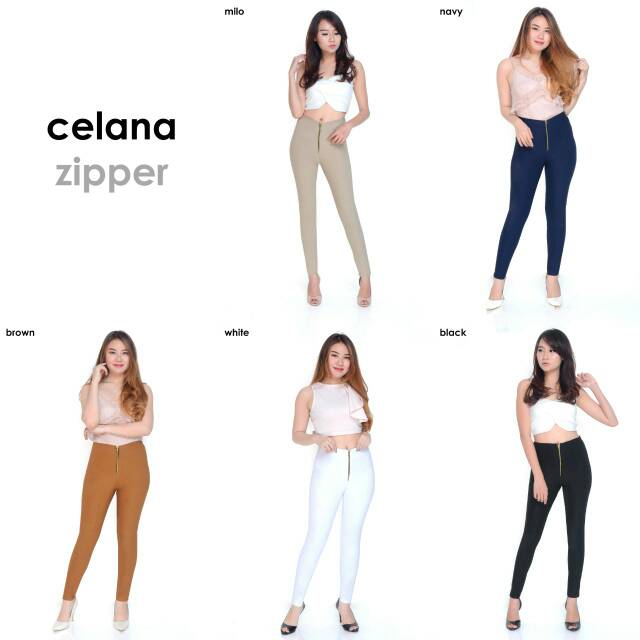 CELANA PANJANG JEGGING HIGHWAIST ZIPPER 27-30