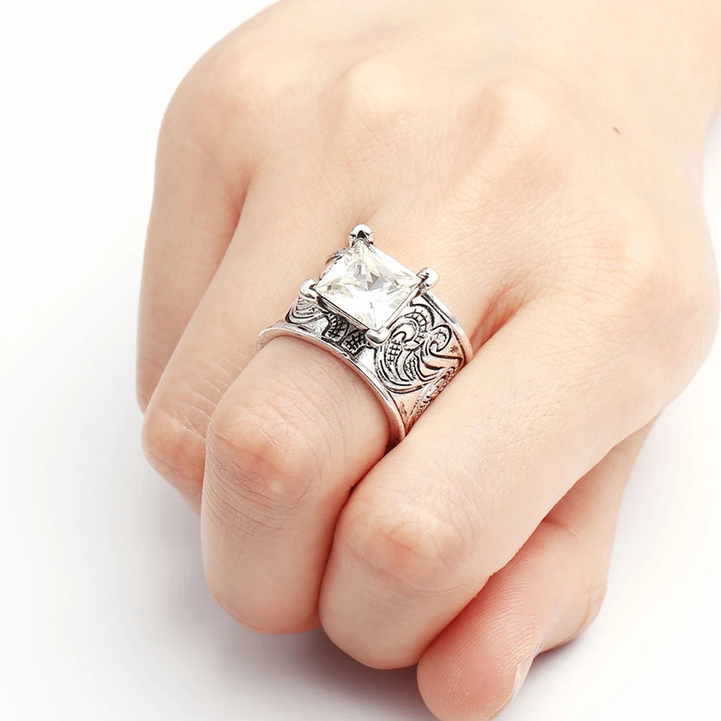 Hu Hu Hu Hu Hu Alat Bantu Pasang Kacamata♡ Cincin Jari Cubic Zirconia Artistik Gaya Vintage Untuk Unisex