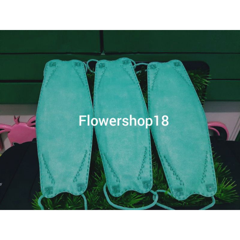 Masker kf94 4ply untuk dewasa warna hijau tosca 1 pack isi 10 pcs kemasan plastik harga promo