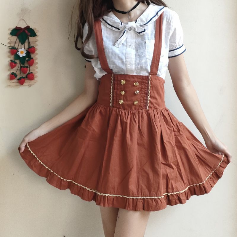 [651] PREMIUM set 2pcs jumpskirt blue rogue+ inner sailor pom ponette