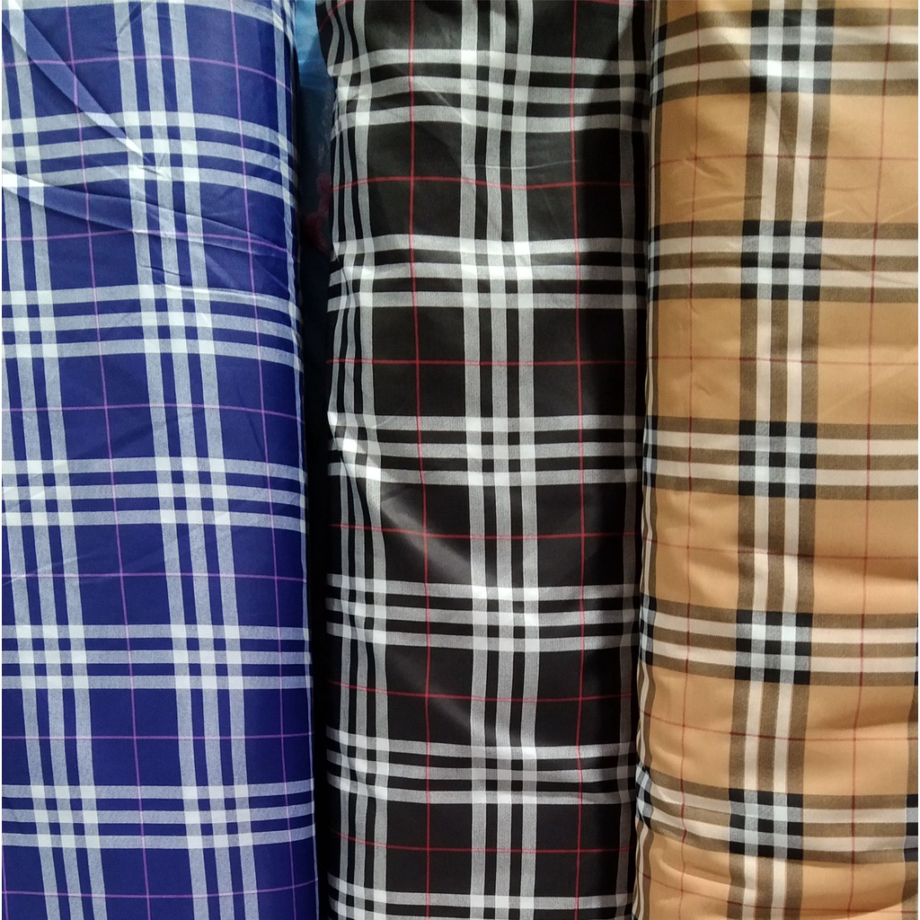 Bahan Kain Kotak Motif Burberry Besar Eceran Meteran