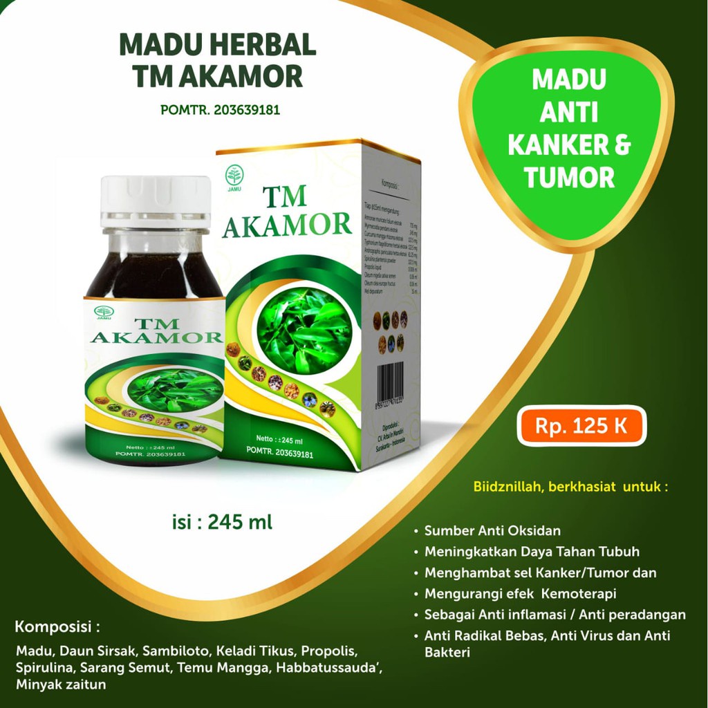 Madu TM Tasnim Akamor Obat Herbal Spesialis Kanker Tumor Penangkal Radikal Bebas