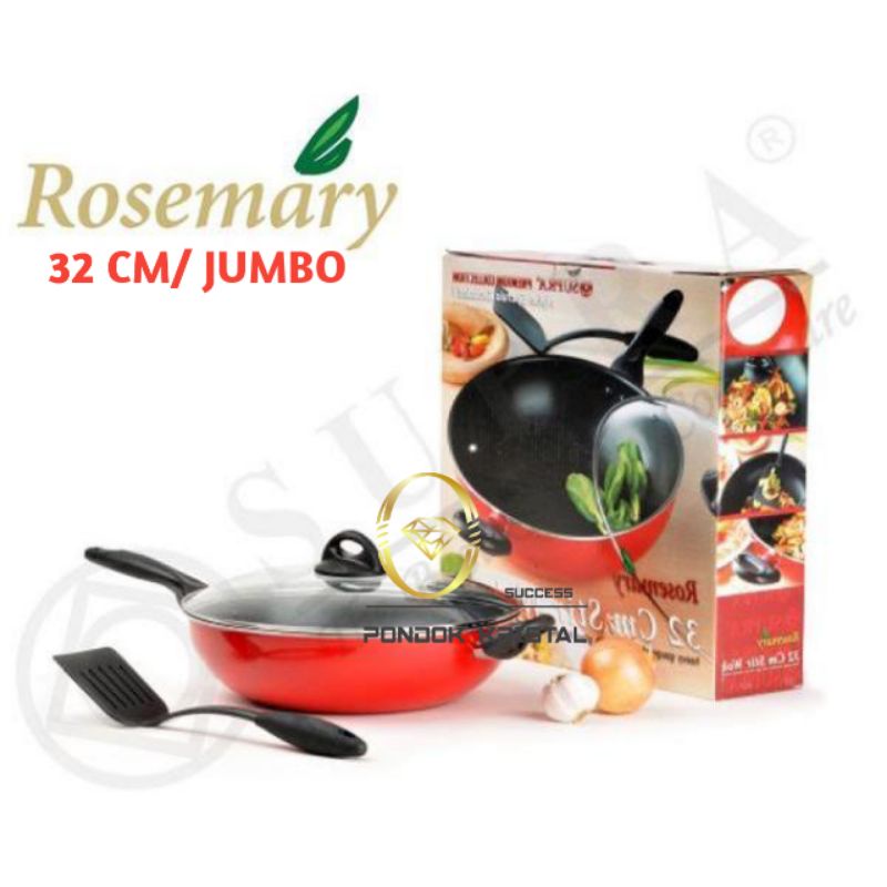 SUPRA Wajan Supra Stir Wok 32cm / Teplon Supra 32Cm Plus Tutup Plus Sodet / Kuali Supra 32 cm Plus tutup Plus Sodet