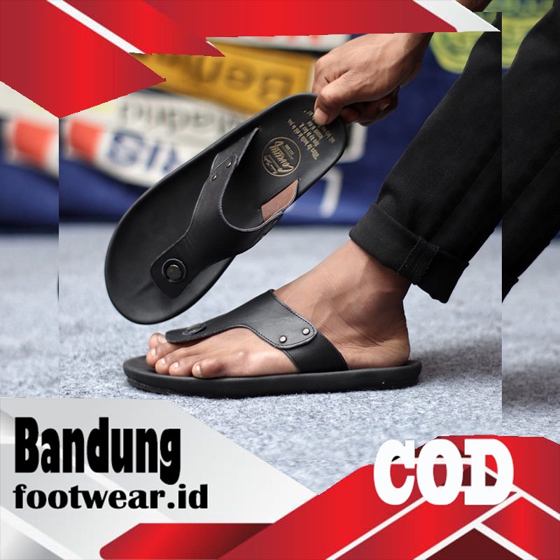 COD - Sandal Jepit Pria Sandal Pria Kulit Asli Sandal Cevany Clover Japit Cowok / Cowo Original Kere