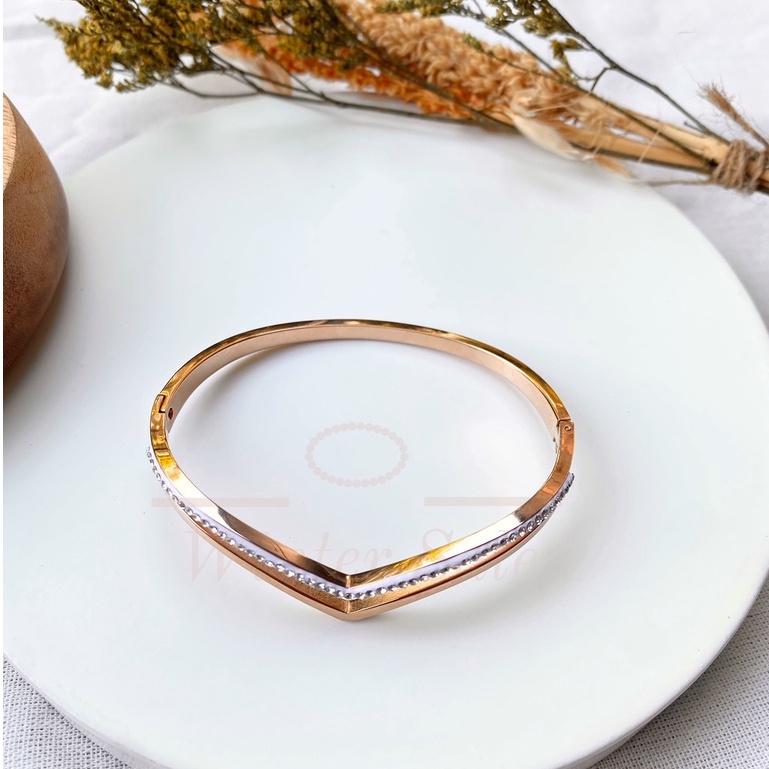 Gelang Bangle Layer Emas 18k Titanium Wanita