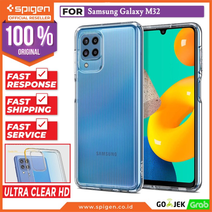 Case Samsung Galaxy M32 Spigen Ultra Hybrid Anticrack Clear Casing - Crystal Clear
