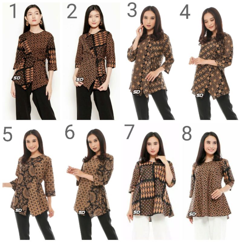 BAJU BATIK WANITA MODERN MONALISA GENES M,L,XL asli PEKALONGAN