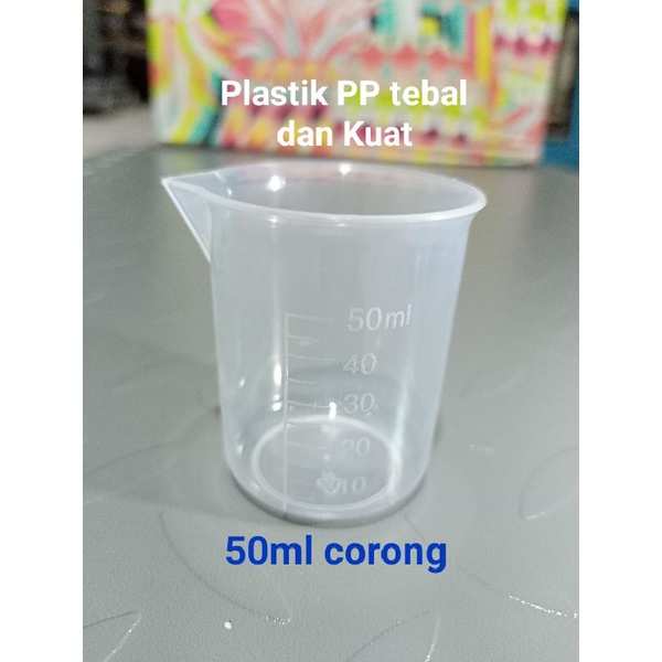 Gelas Takar 50ml model corong atau Gelas Ukur 50ml