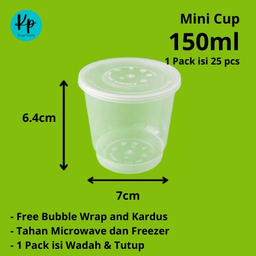 PLASTIK THINWALL MINI CUP CONTAINER - 150ml