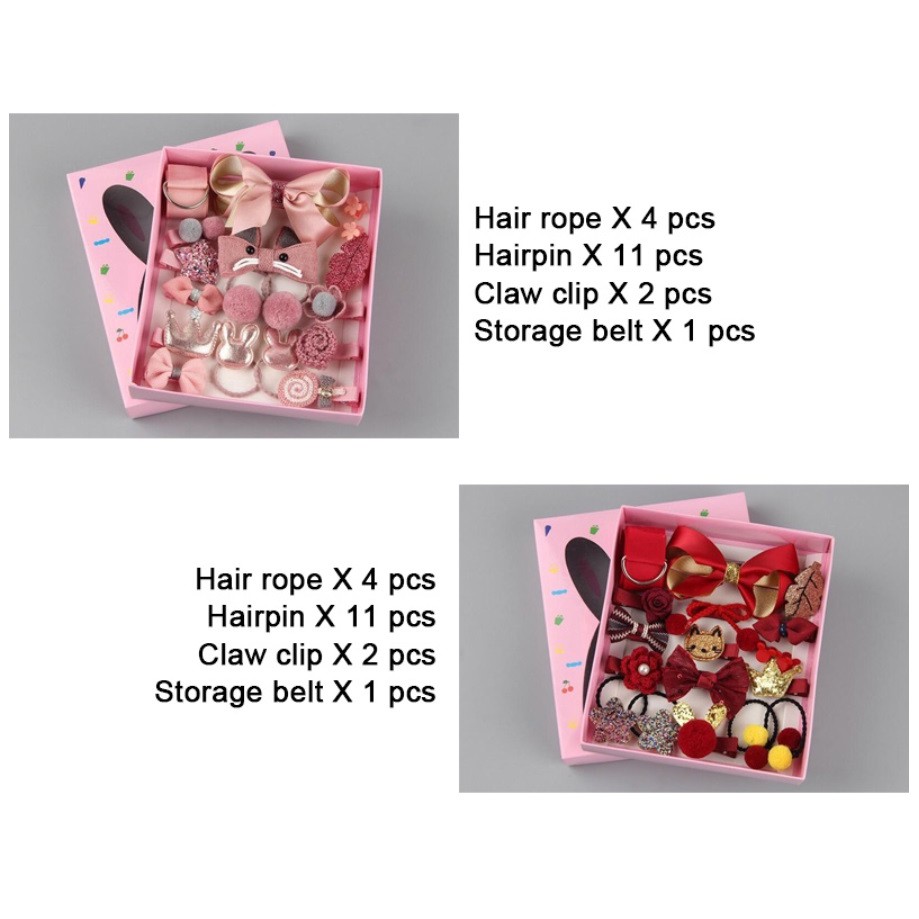 Ikat Jepit Rambut 18 Pcs Set FJ18 FREE BOX Kualitas Tinggi Karet Jepitan Gaya Korea Fashion Hair Pin