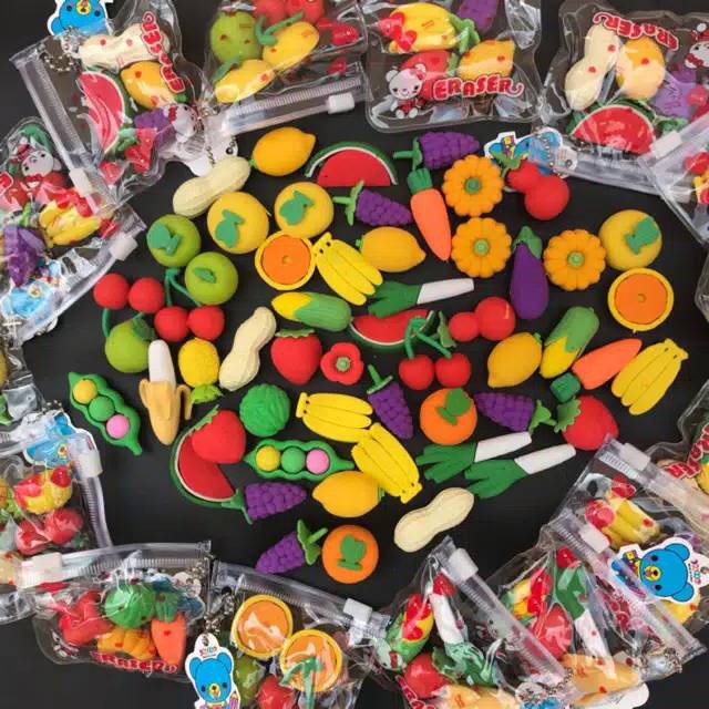 

1 pak isi 4 - penghapus buah sayuran eraser lucu unik