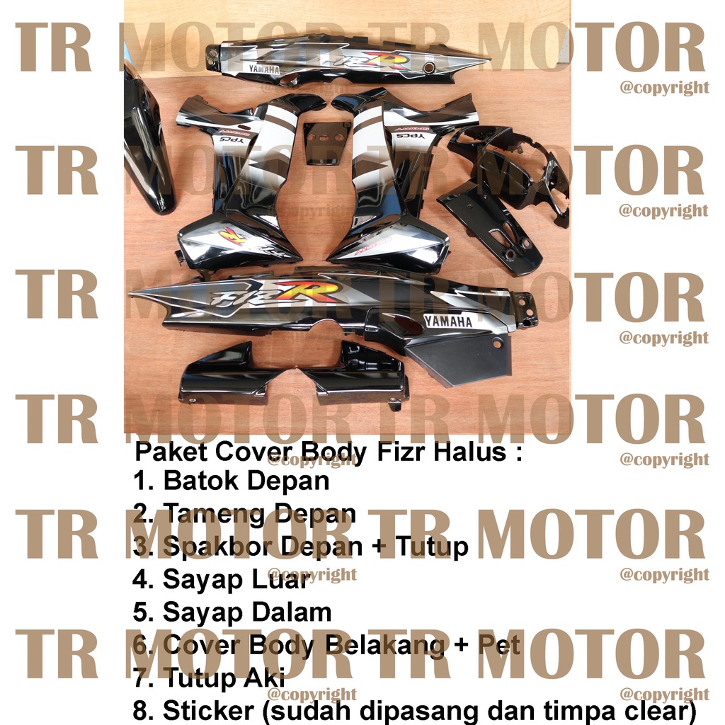 Cover Body Fizr F1zr Sporty Hitam Full Set Halus Cover Bodi Yamaha Fiz r