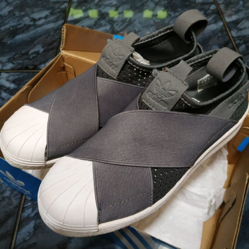 ADIDAS SUPERSTAR SLIP ON GREY SIZE 38 SECOND