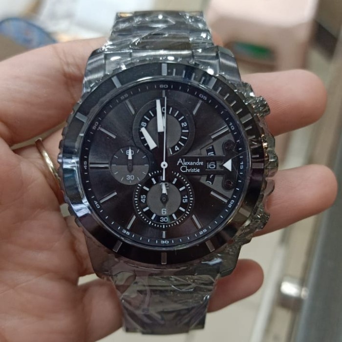 Jam tangan pria Alexandre Christie AC 6455 AC6455 black Original