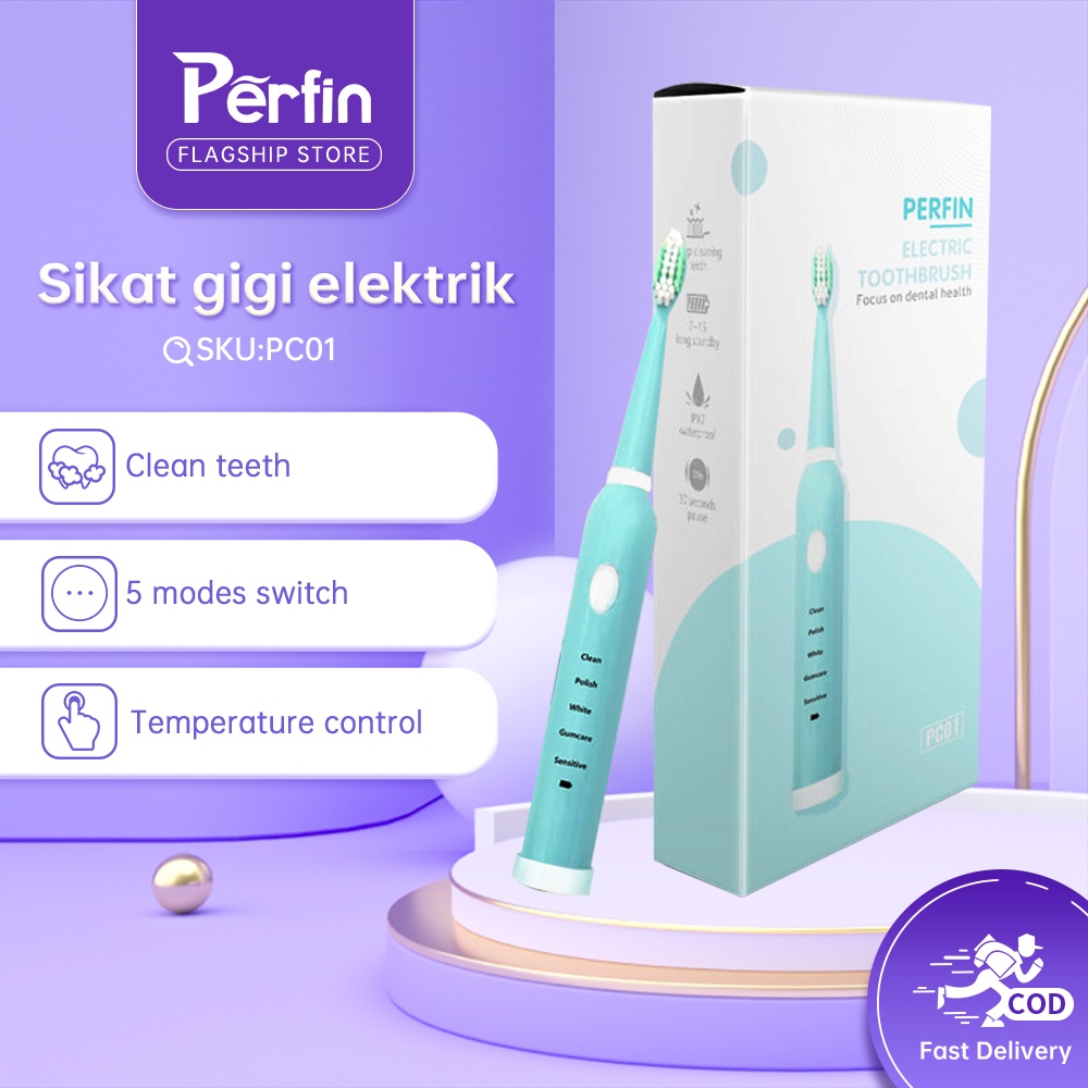 Perfin PC01 Sikat Gigi Elektrik -- Blue