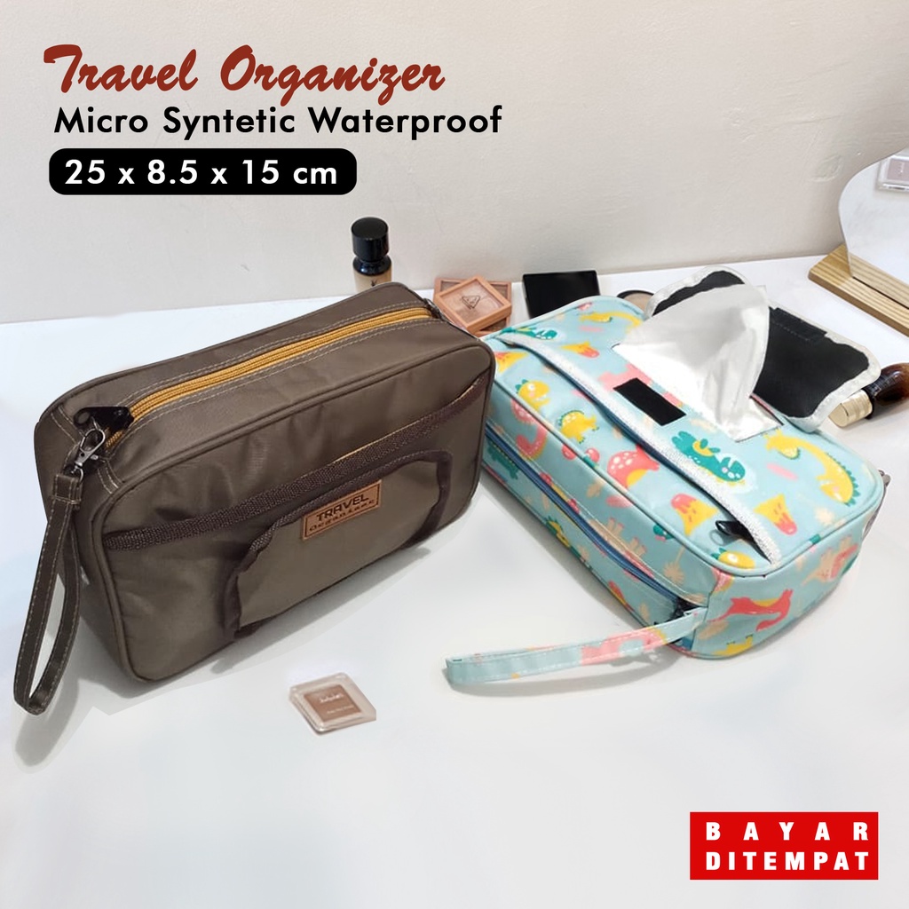 Tempat Make Up Murah Tas Kosmetik Waterproof Pouch Make Up Polos Travel Organizer tempat tisu mini