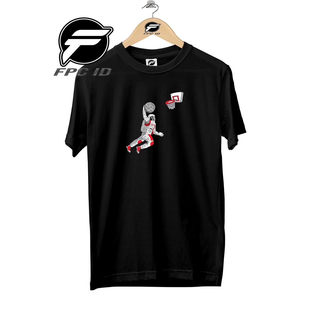 Kaos Distro Astronot Basket Ball Cotton Combed 30s Baju Atasan Pria T Shirt Wanita Jumbo Oversize Pilihan Favorit Fpc Id