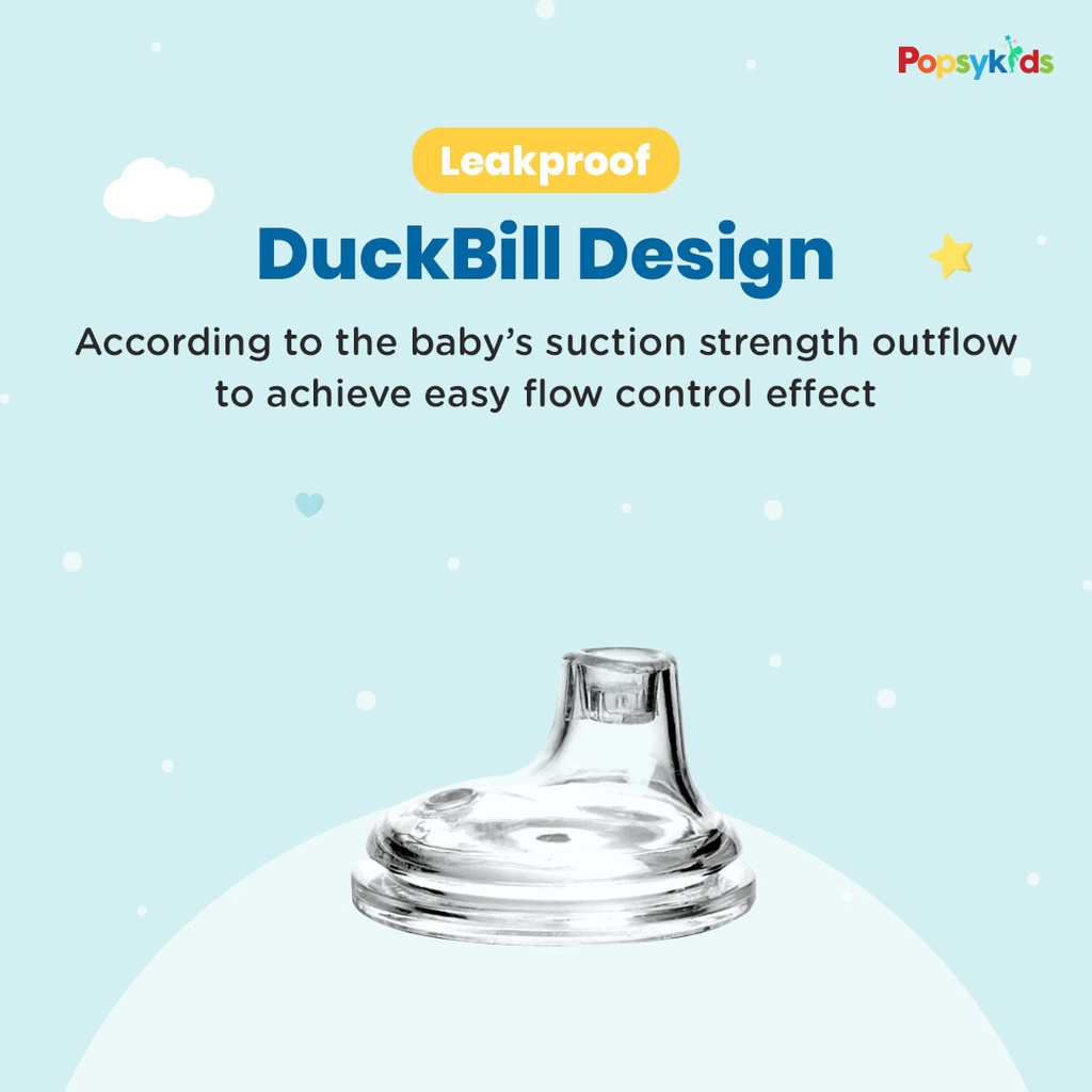 PopsyKids Baby Silicone Milk Bottle Spoon and Sippy cup Nipple 3 in 1 Botol Susu Bayi Silikon Dot Sendok dan SippyCup 3in1