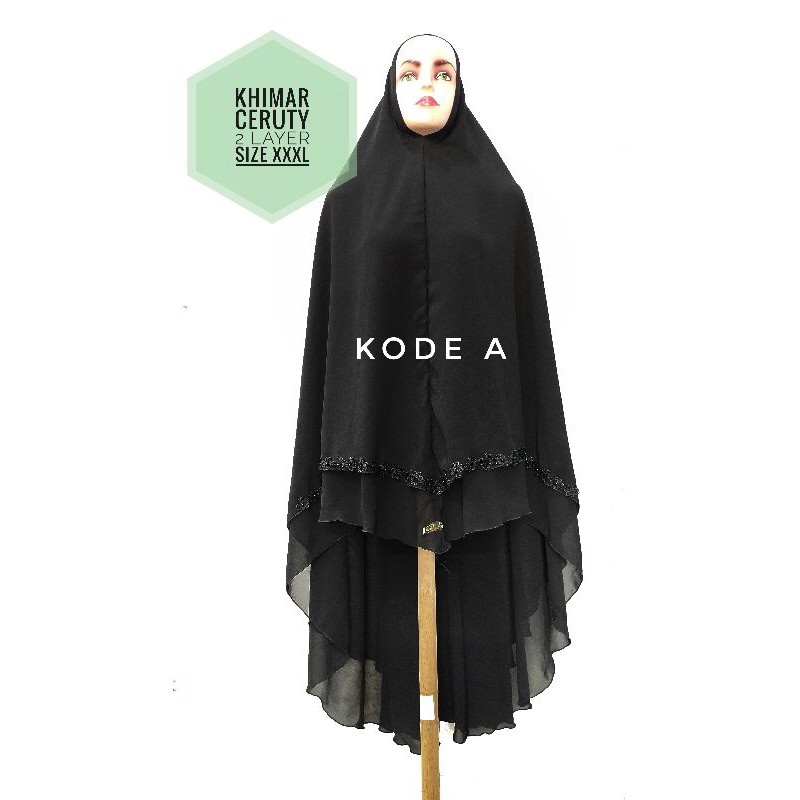 Khimar Ceruty Babydoll 2 Layer Jumbo (free cadar)