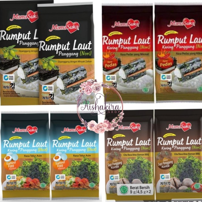 

MURAH Rumput laut mamasuka 4,5gr 2pcs ori/spicy/salted egg/BBQ - original