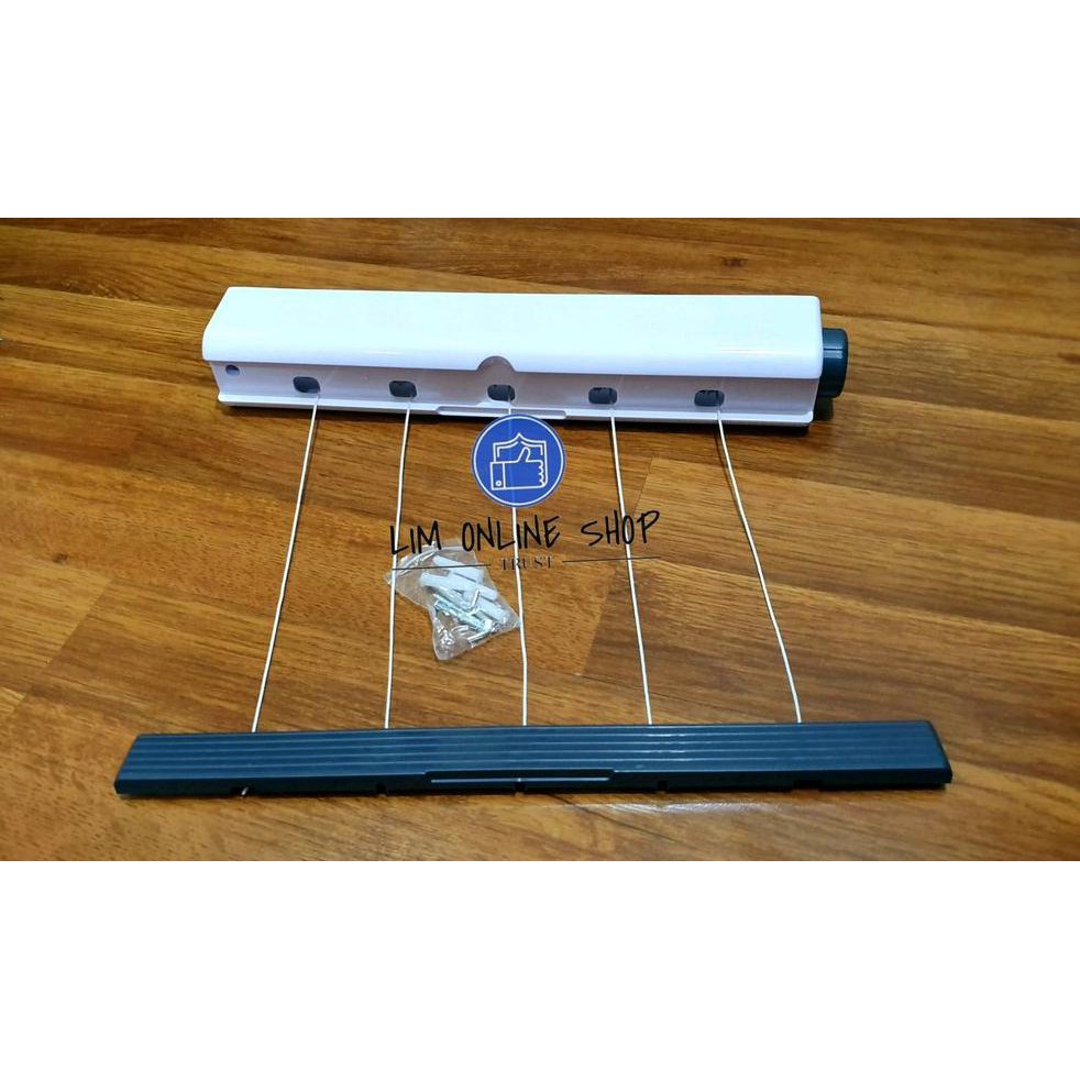 TERLARIS  JEMURAN BAJU 5 TALI 68 FEET MERK WOOLITE ORIGINAL RETRACTABLE INDOOR OUTDOOR PRAKTIS