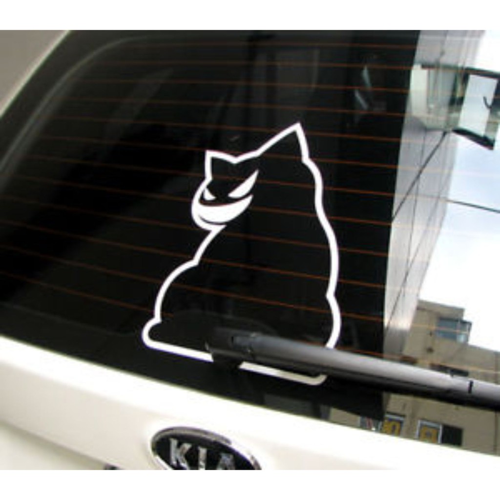 Stiker Wiper Mobil kucing Goyang Ekor Sticker Outline Cat Tail wave