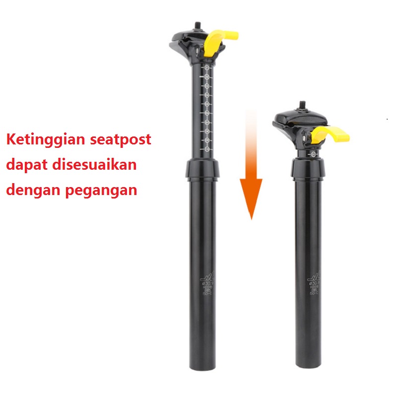 Sepeda Gunung Penetes Seatpost 30.9/31.6*375 Mm Kontrol Manual Sepeda Jalan Lift Hidrolik Tabung Kursi Shock Absorber Seatpost