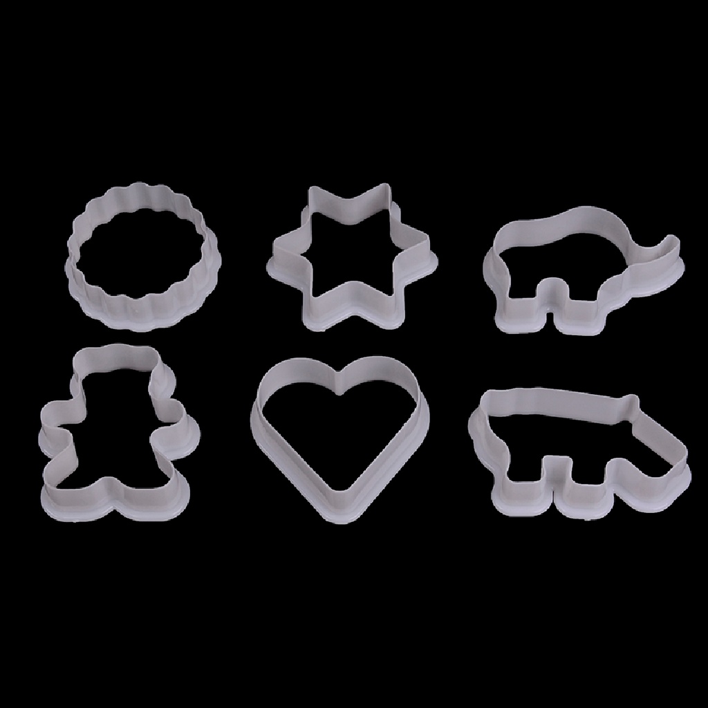 (Justbuyingg.Id) 6pcs Cetakan Kue / Biskuit / Fondant Bentuk Binatang Bahan Plastik
