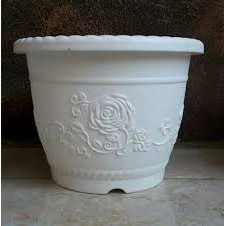  Pot  Tanaman dan Bunga Plastik  Putih  SHALLOM 30CM Putih  