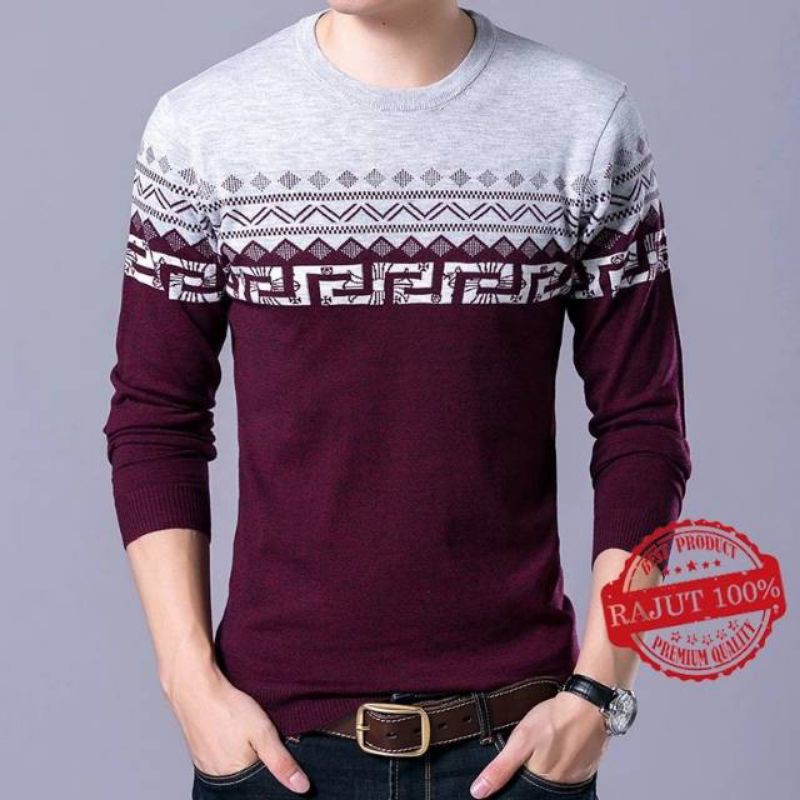 Sweater Rajut Pria Meiro Sweater Model Korea Sweater Murah Pria Sweater Terbaru Pria Sweater Rajut