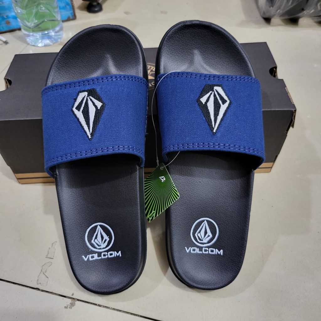 sandal slip on pria sendal slide VOLCOM extralight phylon GRADE A hitam orange sandal distro