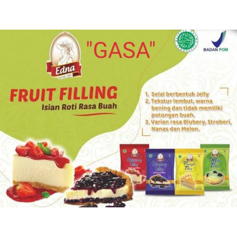 

SELAI EDNA Premium ISIAN (FILLING) / SELAI EDNA Premium ISIAN (FILLING) / TOPPING 250gr All Variant /SELAI JELY LEMBUT/TOPPING REPACK 250gr All Variant