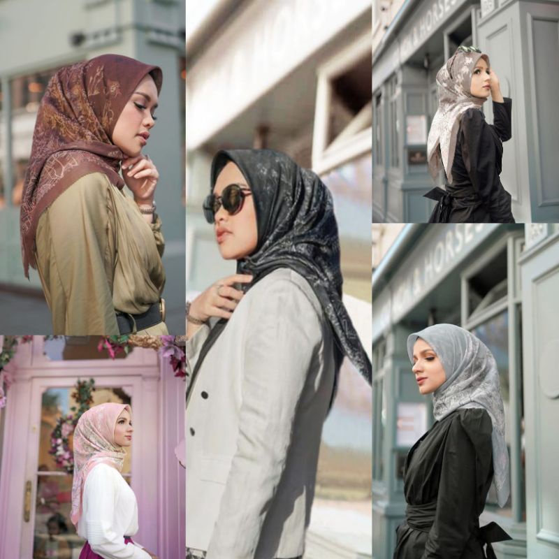 PRODUK TERBARU  Hijab Segiempat Motif Sena Series / hijab segi empat / Kerudung Deenay / hijab voal 