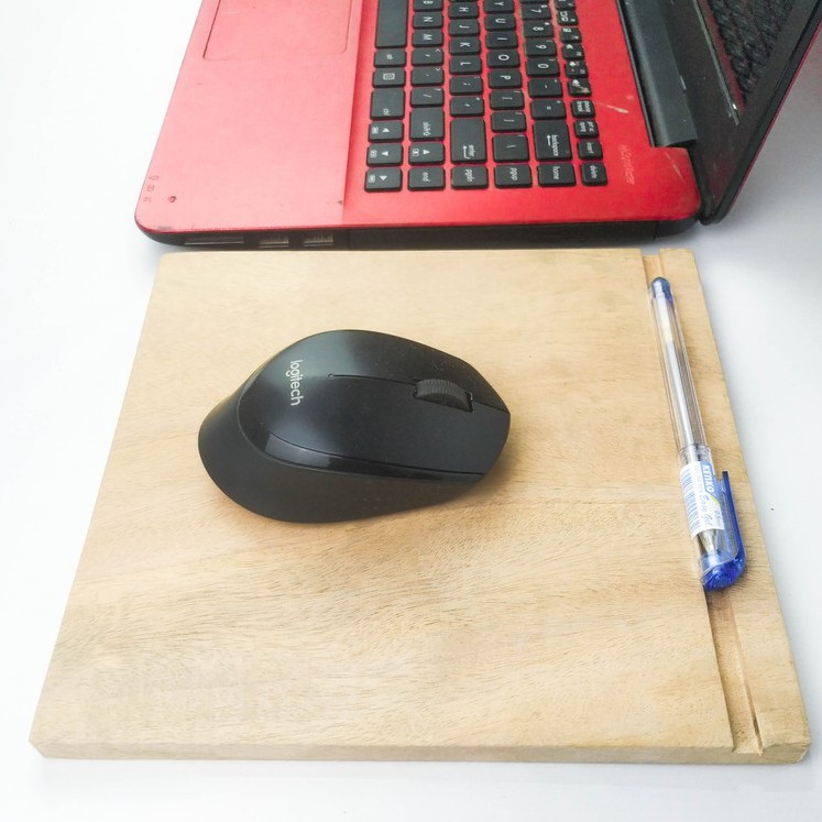 mouse pad wood solid kayu asli