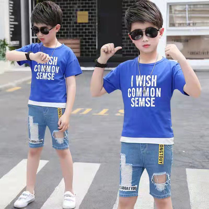 (LOLI-JKT) BOY-56 STELAN ANAK COWOK BIRU I WISH COMMON SEMSE SIZE 110-160