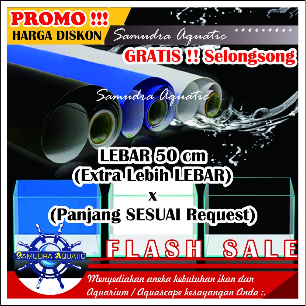 Background Aquarium (LEBAR 50CM), Background Aquascape PROMO! Stiker Skotlet 50cm, Stiker Aquarium 50 cm, GRATIS PACKING SELONGSONG