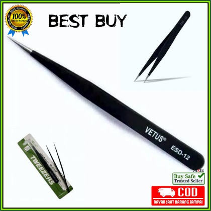 PINSET EYELASH Extension Tweezer bulu mata PINSET Bulumata LURUS Serbaguna VETUS