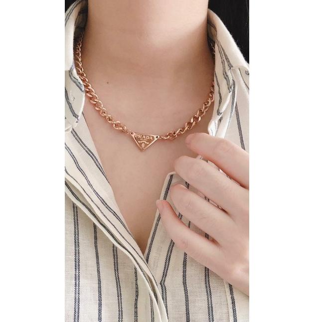 F3U9 Aksesoris wanita kalung titanium Fashion PRAD sisik naga anti karat import Pum KimJewelry Terba