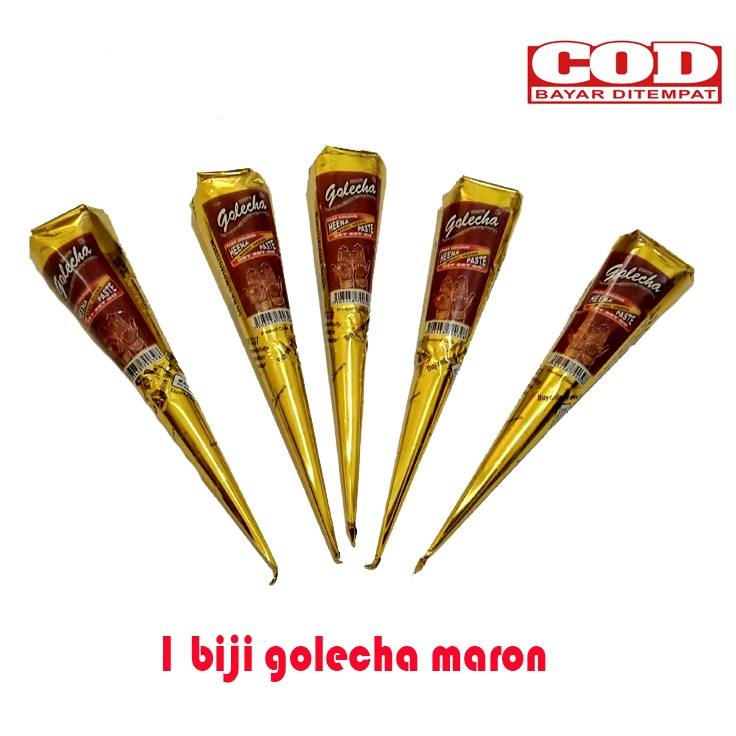 Heena Hena Magic Golecha Warna Maroon Red Cherry Cokelat Hitam Henna Kuku Pacar Hena Kuku Isi 3 Pcs