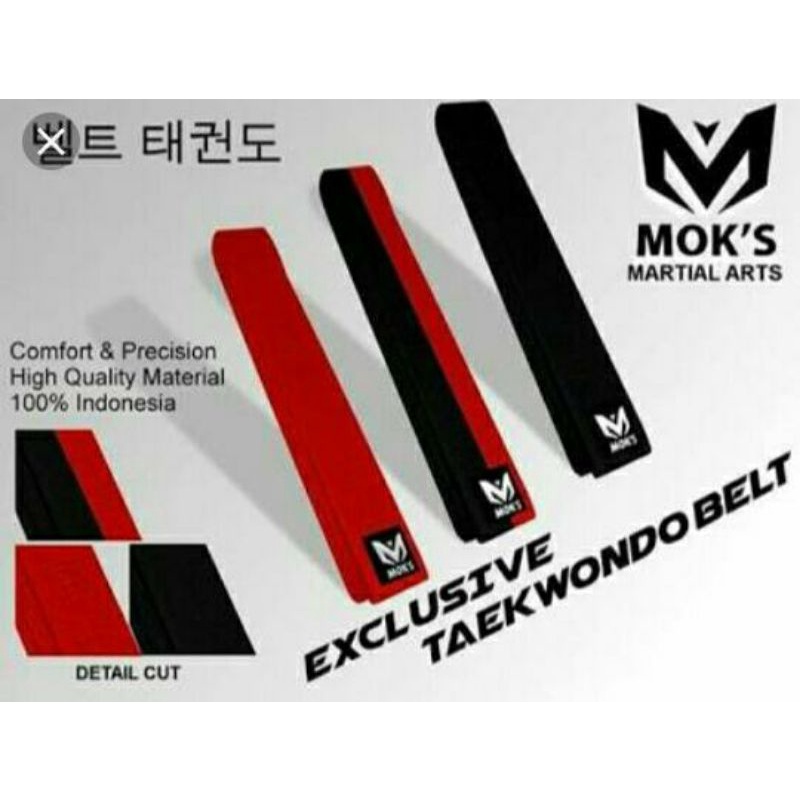 SABUK TAEKWONDO MOKS MERAH HITAM