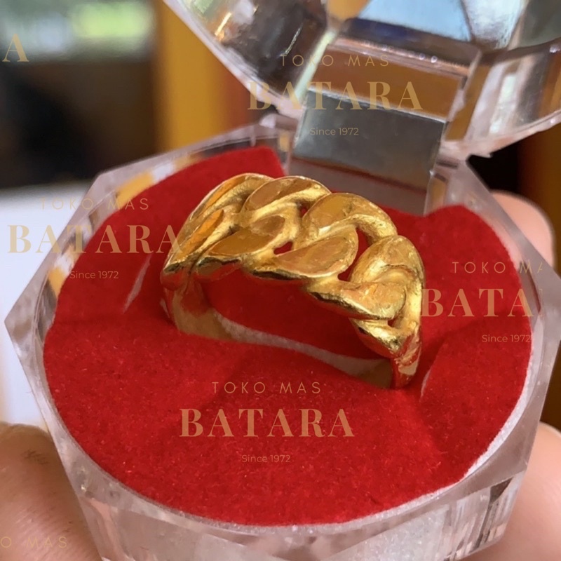 Cincin Rantai Emas Tua Asli Kadar 99% / Emas Kadar 97% Handmade Custom