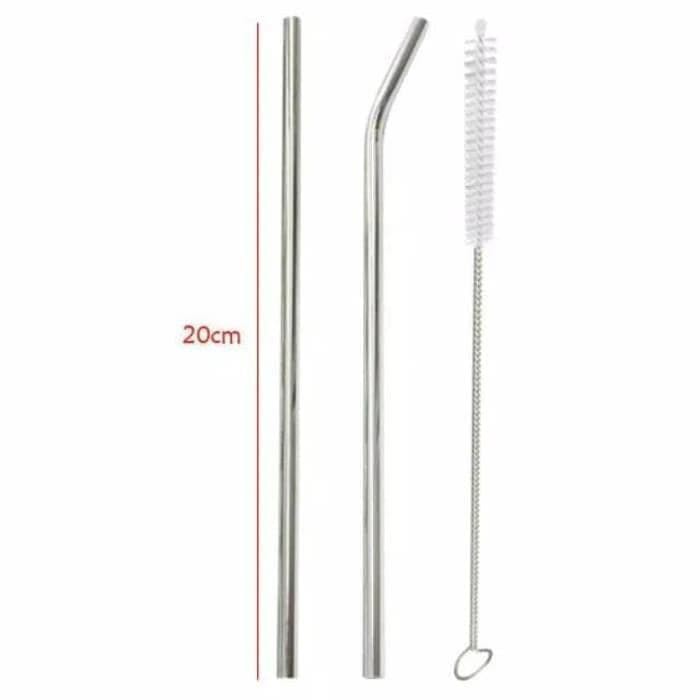 Set Sedotan Stainless Isi 3 Tanpa Pouch / Stainless Steel Straws Premium