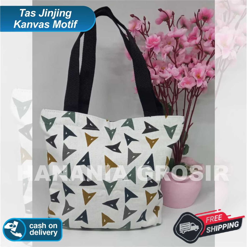 TAS JINJING HANDBAG - TAS MUKENA - TAS MAKEUP BAHAN KANVAS MOTIF VARIAN TERBARU