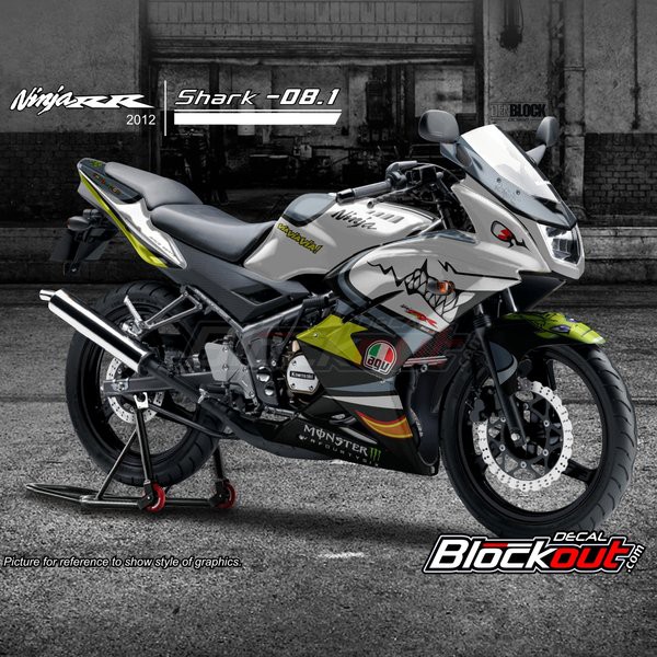 decal ninja rr 150 new shark putih sticker fullbody custom modifikasi