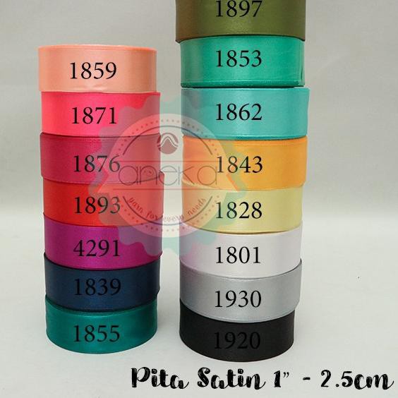 

☺_☻ Pita Satin / Silk Satin Ribbon - 1" - 2.5 cm - PER GULUNG