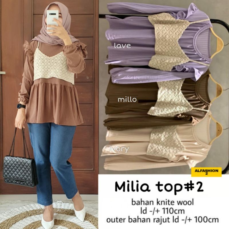 146 ATASAN KNITE WOOL >> MILIA 1 2 TOP TUNIK BY ALFASHION
